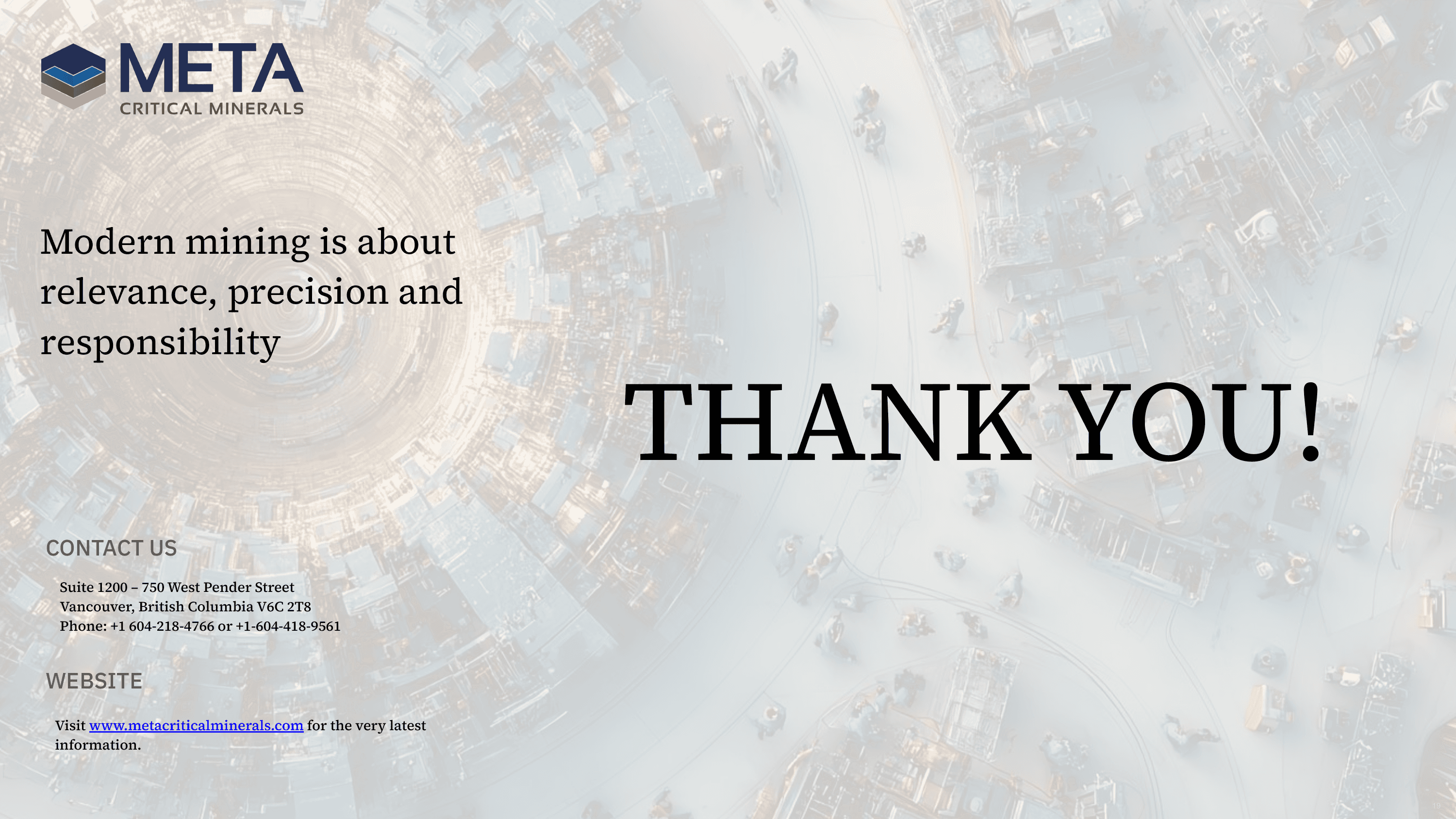 Investor presentation slide 19 of 19